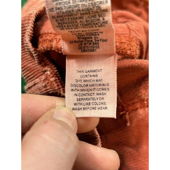 Free People Womens Size 26‎ Rust Orange Corduroy Pants Slim - Picture 9 of 9